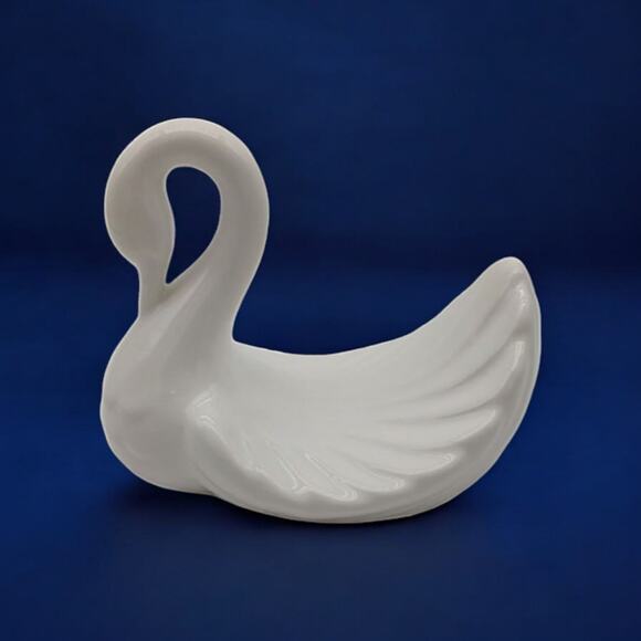 Andre Richard Vintage Swan White Porcelain Soap Trinket Dish Baby Shower Decor - Picture 8 of 10